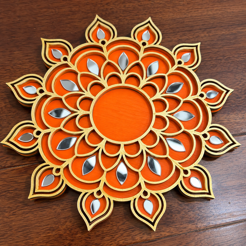Handcrafted Mandala Diwali Diya – Wooden Diya Tea Light Holder | Diwali Decor, Gifts & Favors