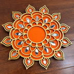 Handcrafted Mandala Diwali Diya – Wooden Diya Tea Light Holder | Diwali Decor, Gifts & Favors
